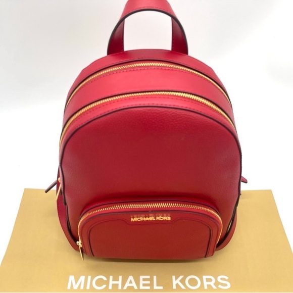 Michael Kors Medium Jaycee Backpack Red - Picture 2 of 12